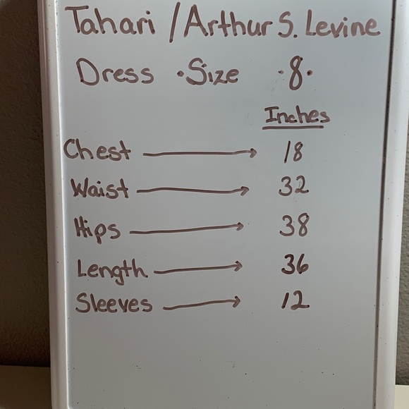 Tahari ASL Dress Size 8 Cobalt Blue Layered Skirt 3/4 Length Sleeves Career - Picture 11 of 11